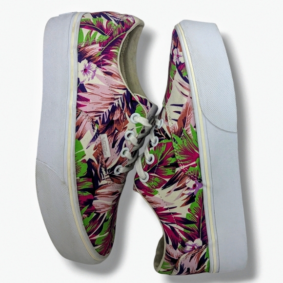 Vans | Doheny Pink Floral Paradise Platform Sneakers Women's Size 6 - Picture 6 of 9
